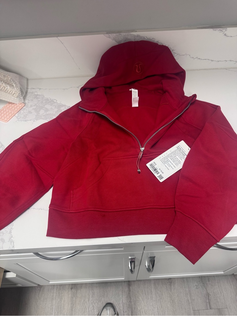 Lululemon Scuba athletica Red Half-Zip Hoodie Sweatshirt